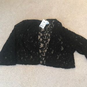 Misses black lace bolero shrug XL NWT